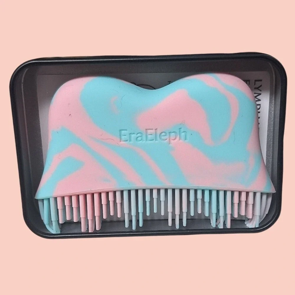 Silicone Bath Brush Pink Blue Marble Body Scrubber Skin Smoothing Tool